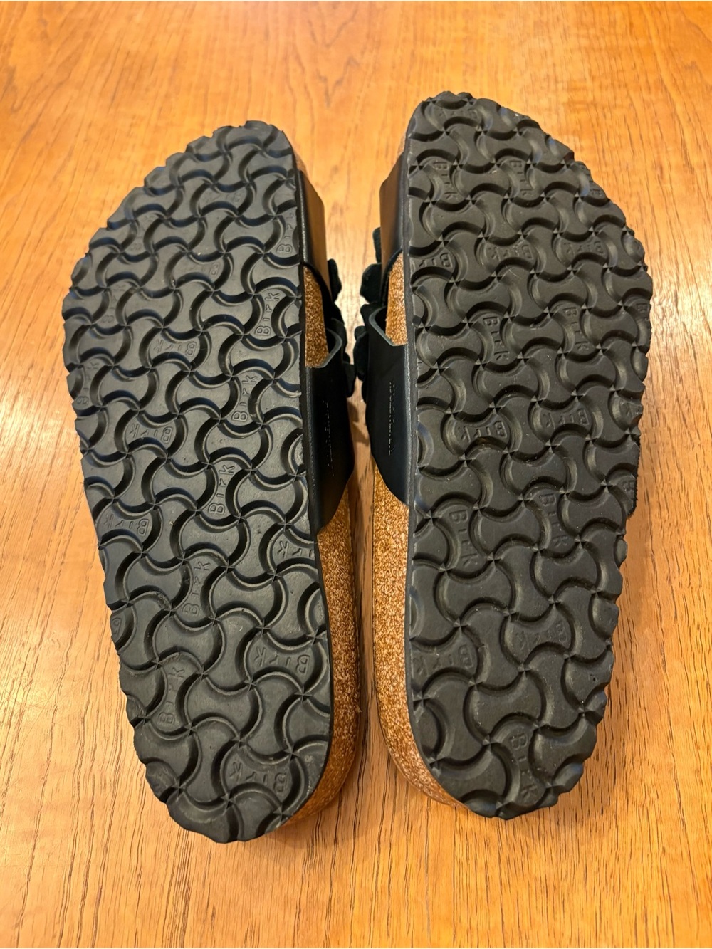 Birkenstock ; Women’s Black Floral Cork Footbed Sandals - Picture 4 of 4